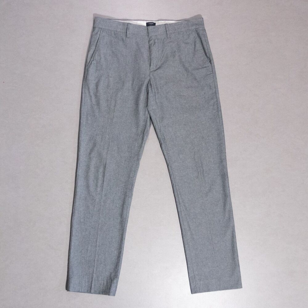 J Crew Men's Bedford Cotton Chambray Slim Dress Pants Trousers Gray 33x32